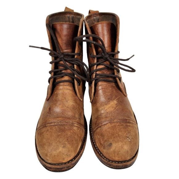 Teysha Handmade Ankle Lace up Leather Geometric Textile Boho Boots - Picture 4 of 12